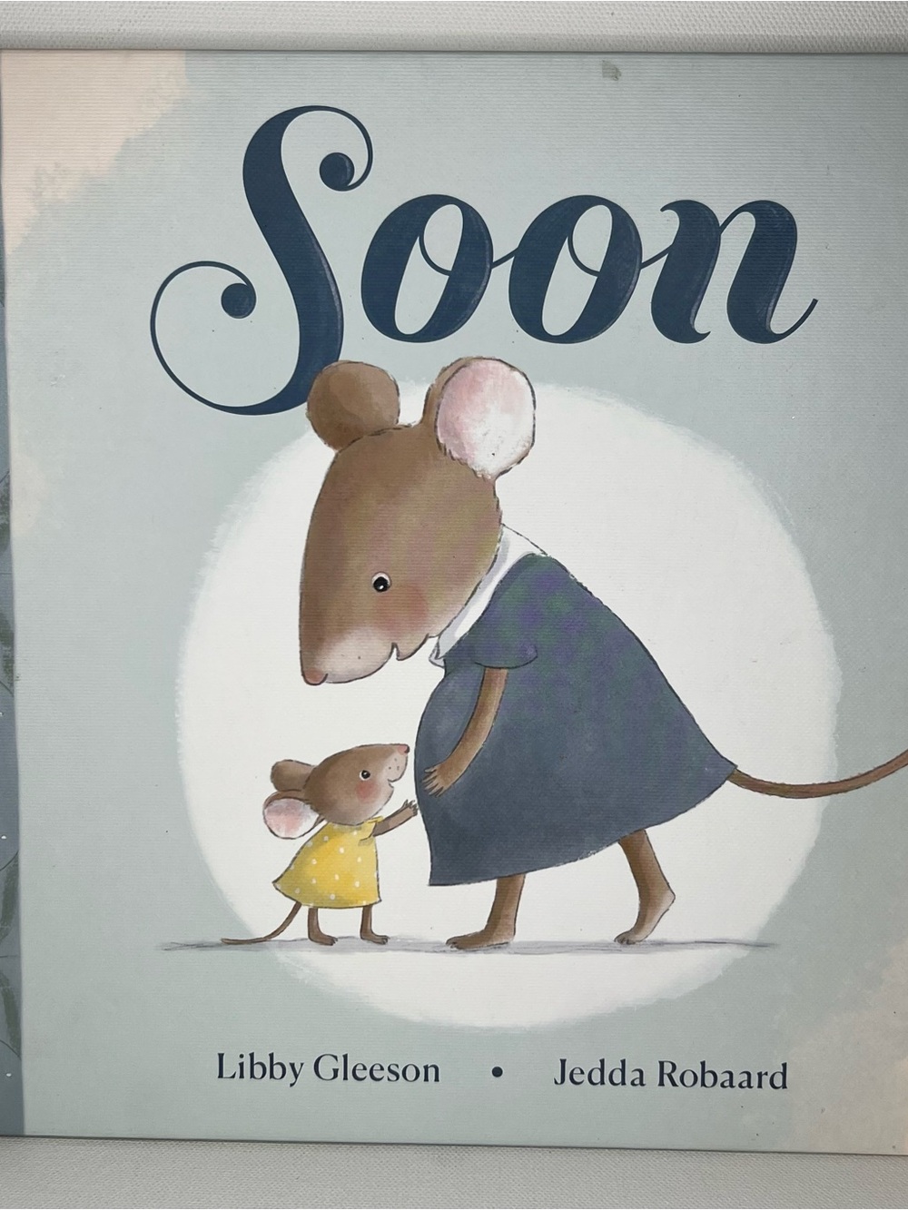 Soon Nursery Wall Art Print - Navy & Brown Mouse Illustration